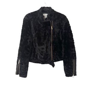 GREY JASON WU Shearling Leather Jacket NWOT Sz 4‎